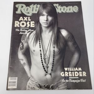 Vintage Rolling Stone Magazine Axl Rose cover April 1992